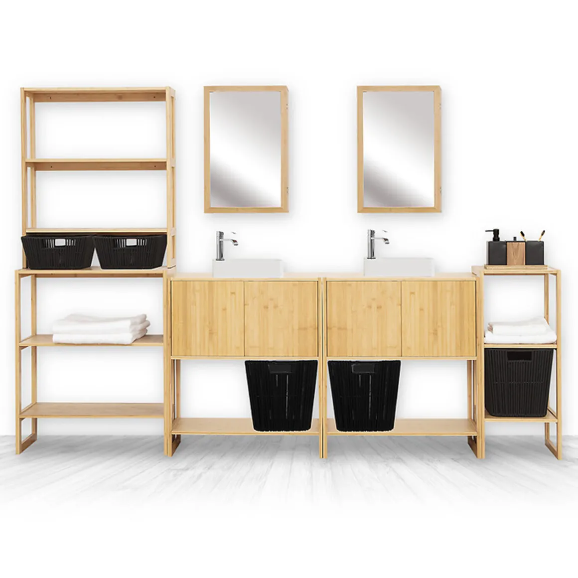 Meuble haut avec miroir, Bambou