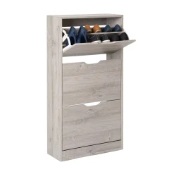 Meuble range-chaussures 3 tiroirs, Effet chêne gris