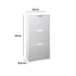 Meuble range-chaussures 3 tiroirs, Blanc
