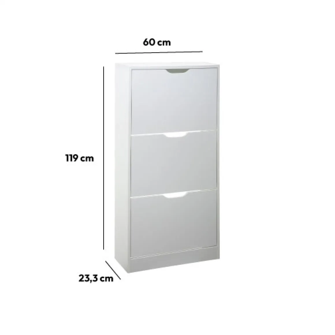 Meuble range-chaussures 3 tiroirs, Blanc