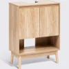 Meuble sous-lavabo 2 portes, Beige
