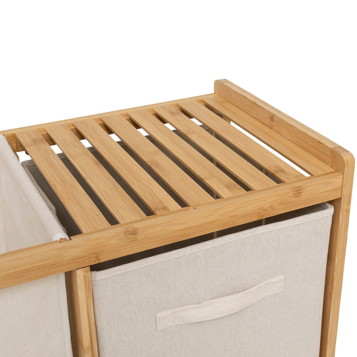Meuble étagère avec panier et 2 paniers, Bambou