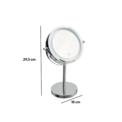 Miroir avec pied à led 19 cm, métal chromé