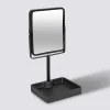 Miroir pivotant, 30x15,2 cm, Noir