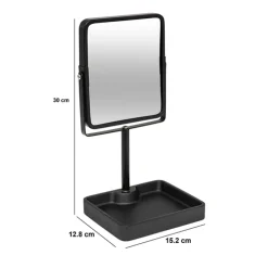 Miroir pivotant, 30x15,2 cm, Noir