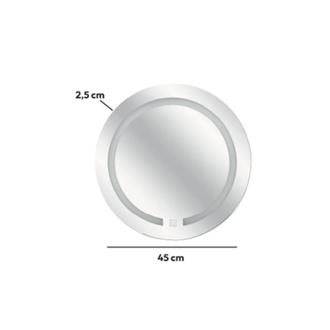 Miroir rond à led 45cm