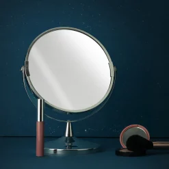 Miroir rond avec pied métal D17cm
