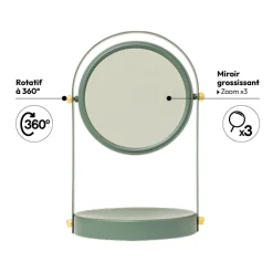 Miroir rond pivotant, Ficus