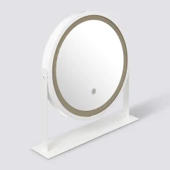 Miroir rond pivotant LED, Blanc