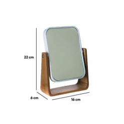 Miroir 16x22 cm bambou, Blanc