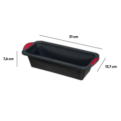 Moule à cake silicone- Noir,rouge