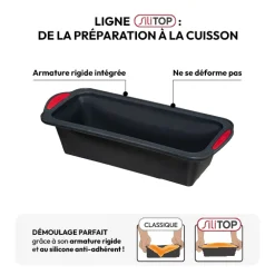 Moule à cake silicone- Noir,rouge