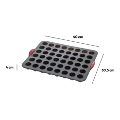 Moule 48 cannelés silicone- Noir,rouge