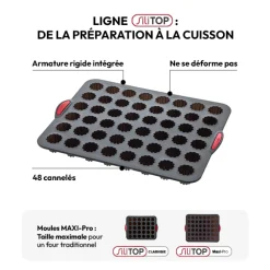 Moule 48 cannelés silicone- Noir,rouge