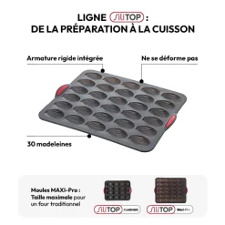 Moule 30 madeleines silicone- Noir,rouge