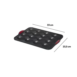 Moule 16 madeleines silicone- Noir,rouge