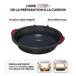 Moule à manqué silicone 25cm- Noir,rouge