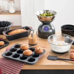 Moule 12 muffins silicone - Noir