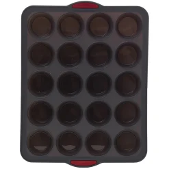 Moule 20 muffins silicone- Noir,rouge