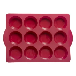 Moule 12 muffins silicone- Rouge