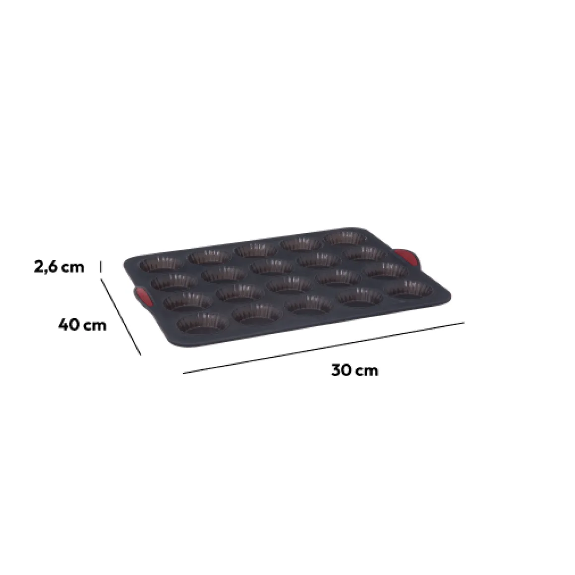 Moule 20 tartelettes silicone - Noir, rouge