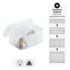 Organisateur 6 compartiments 15,3x9 cm
