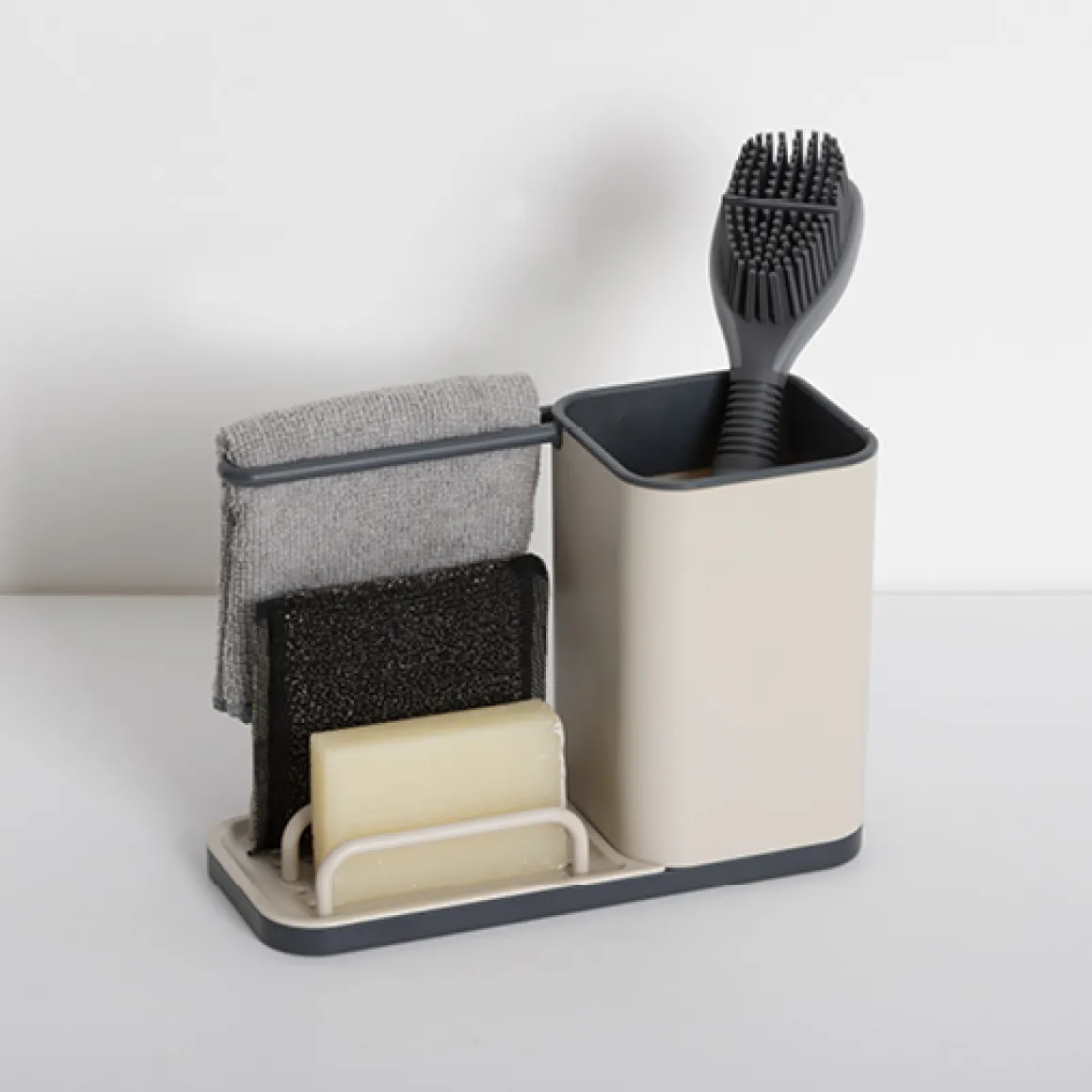 Organiseur d'évier 4en1, Beige
