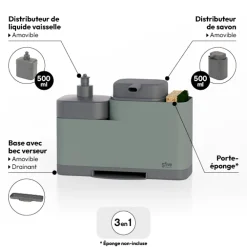 Organiseur évier avec distributeur, Vert