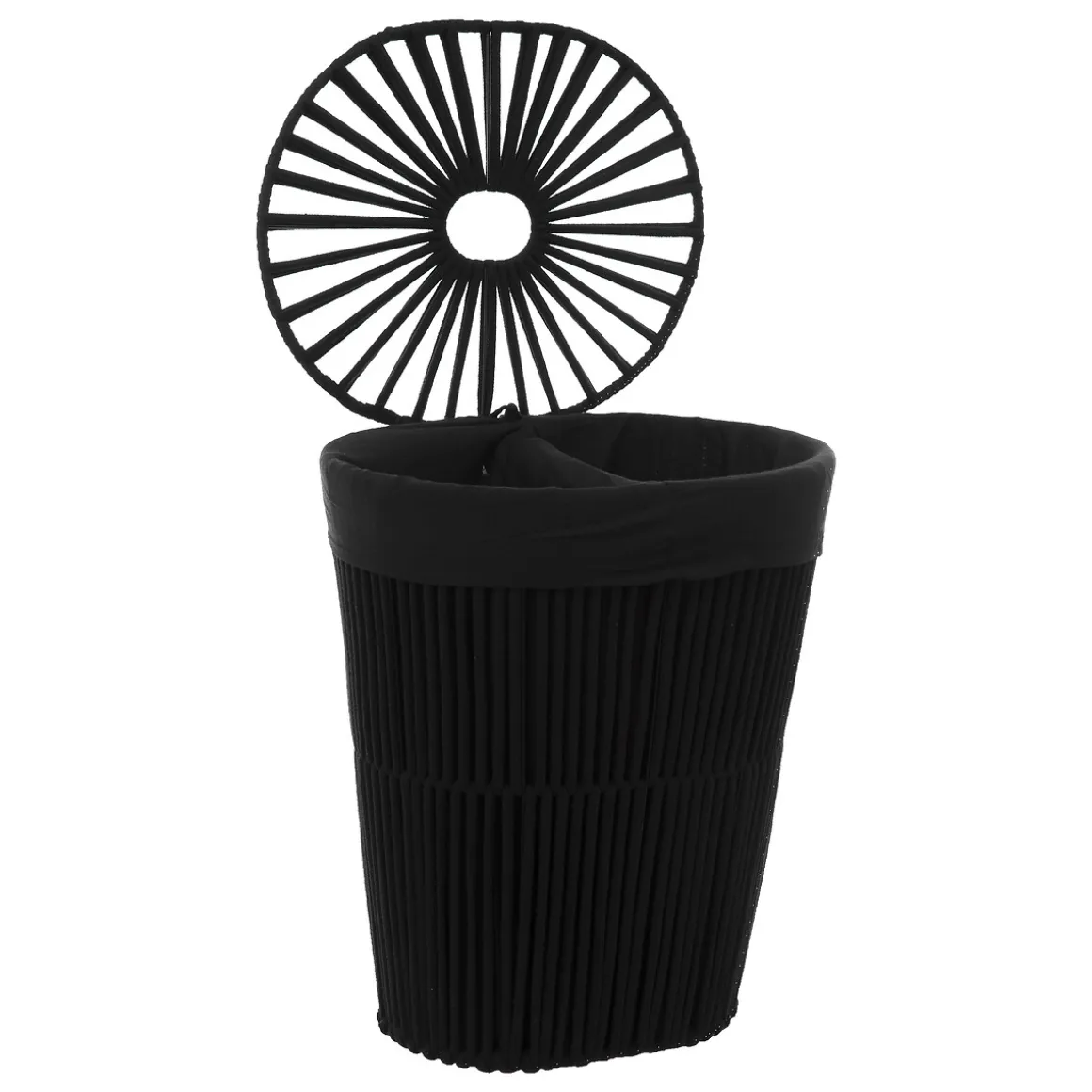 Panier à linge double 40L, Noir