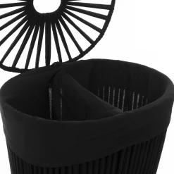 Panier à linge double 40L, Noir