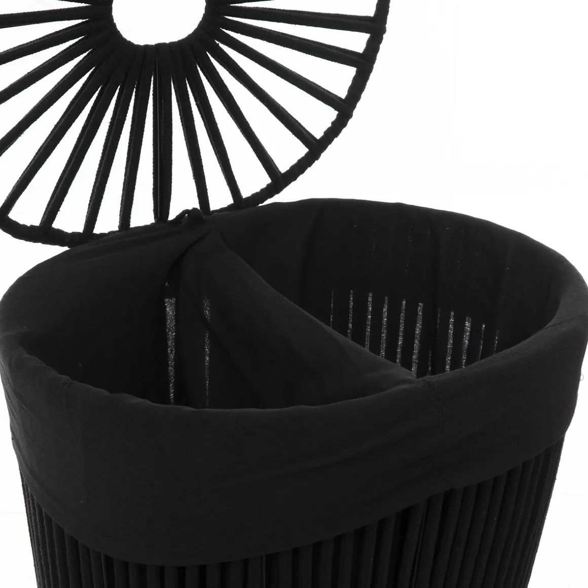 Panier à linge double 40L, Noir