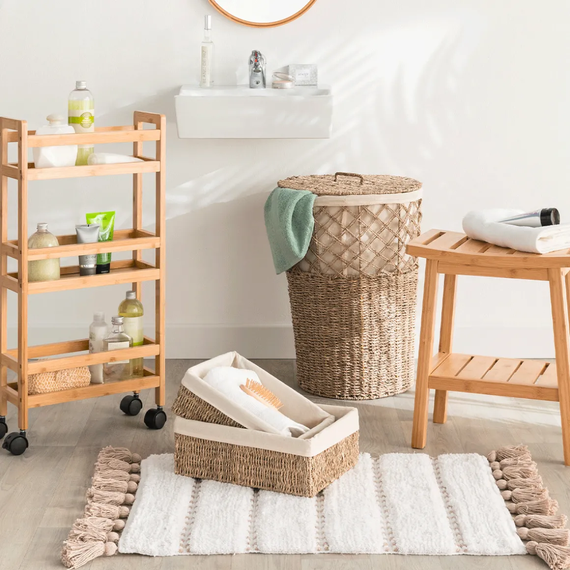 Panier à linge en roseau 15L