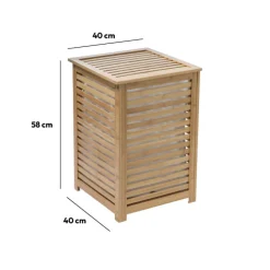 Panier à linge 65L, Bambou