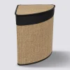 Panier à linge 48L, Bambou et noir