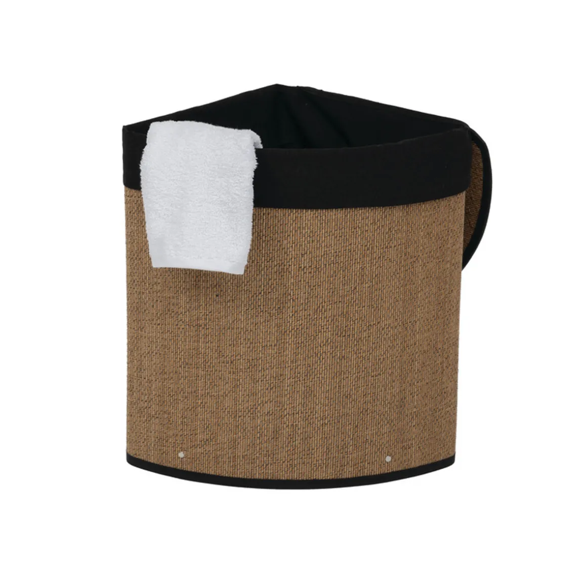Panier à linge 48L, Bambou et noir