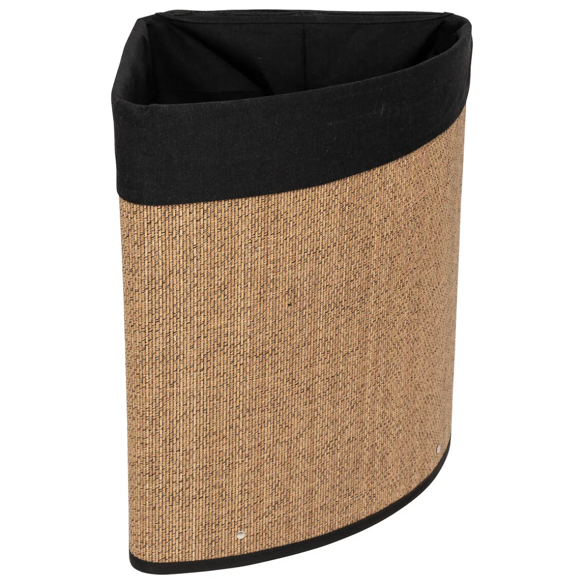 Panier à linge 48L, Bambou et noir