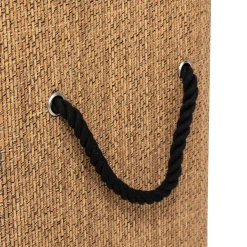 Panier à linge 100L, Bambou et noir