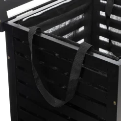 Panier à linge 65L, Bambou noir