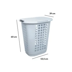 Panier à linge plastique 63L, Blanc