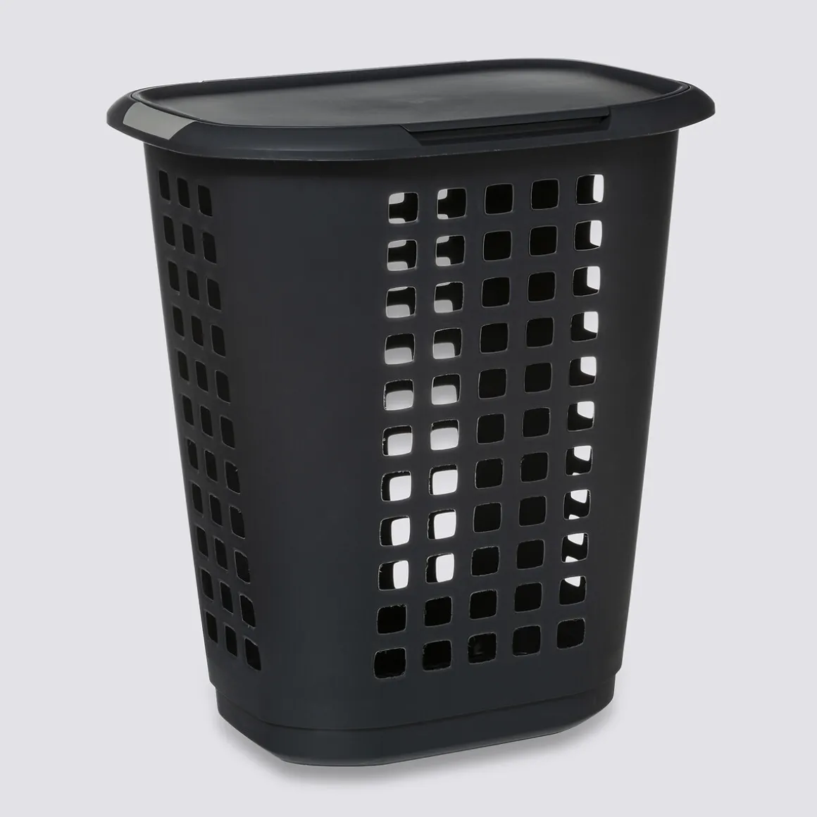 Panier à linge plastique 63L, Gris