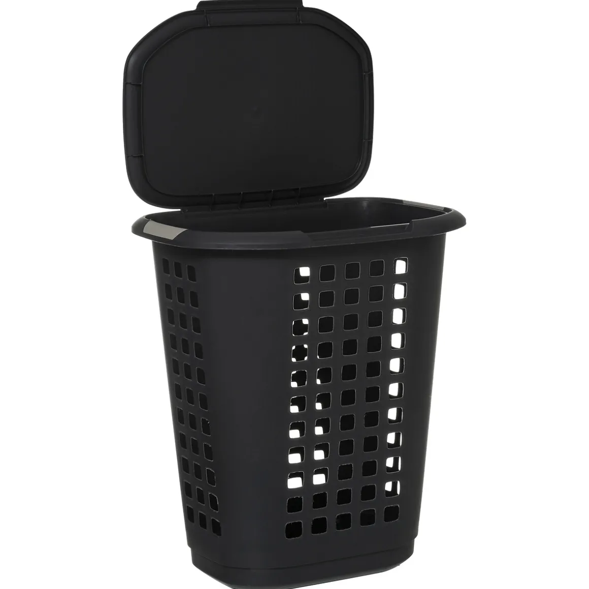 Panier à linge plastique 63L, Gris