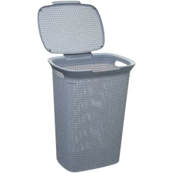 Panier à linge plastique 57L, Gris
