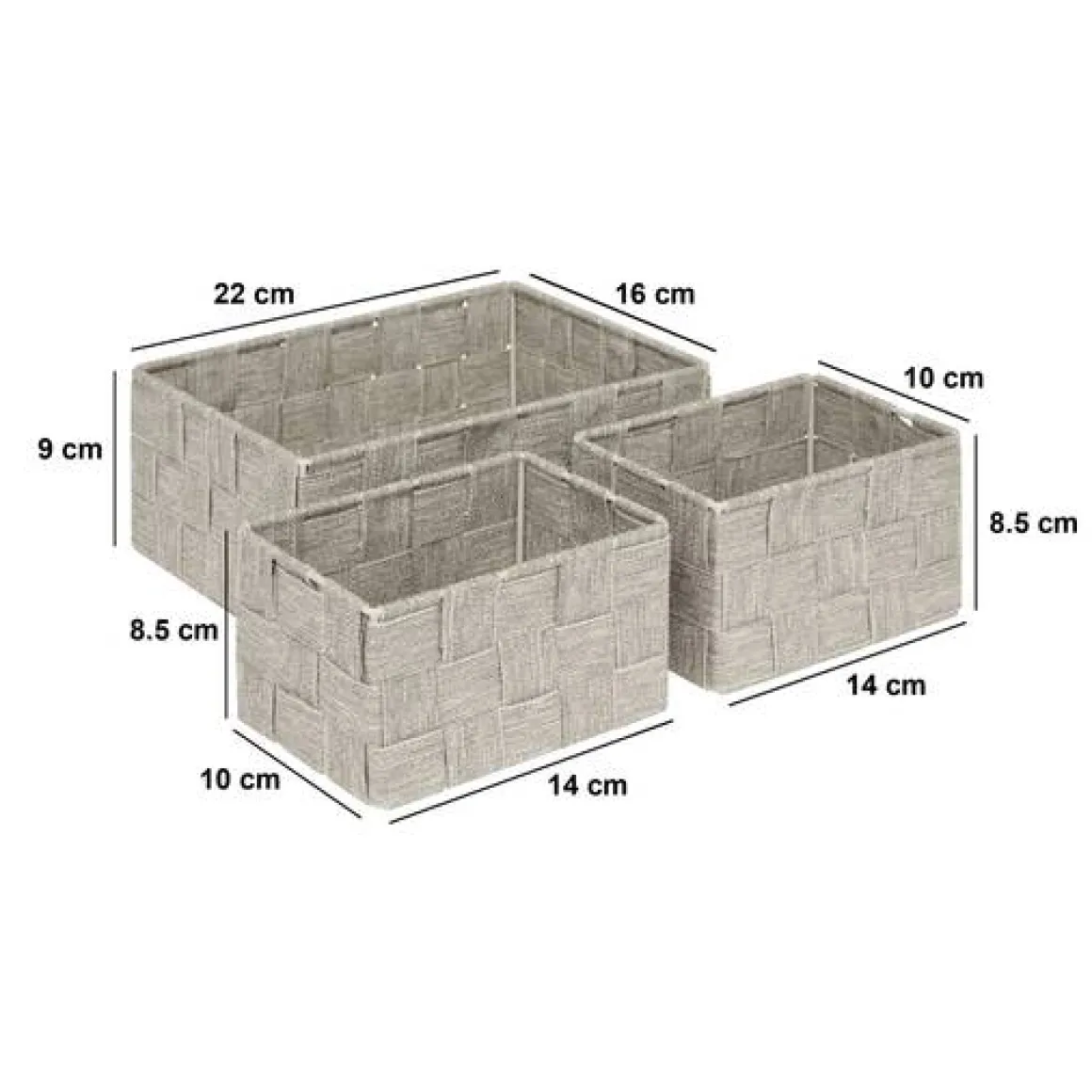Panier, 3 produits, Beige