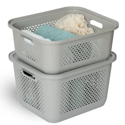Panier avec couvercle 13,9L, Lin