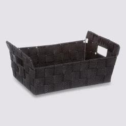 Panier de rangement bisauté, Noir