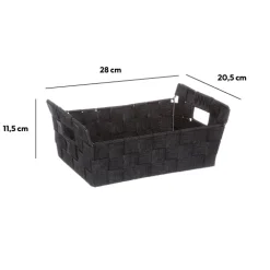 Panier de rangement bisauté, Noir