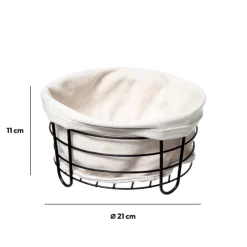 Panier en acier 25cm - Beige, Noir