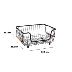 Panier en métal empilable, Moyen format