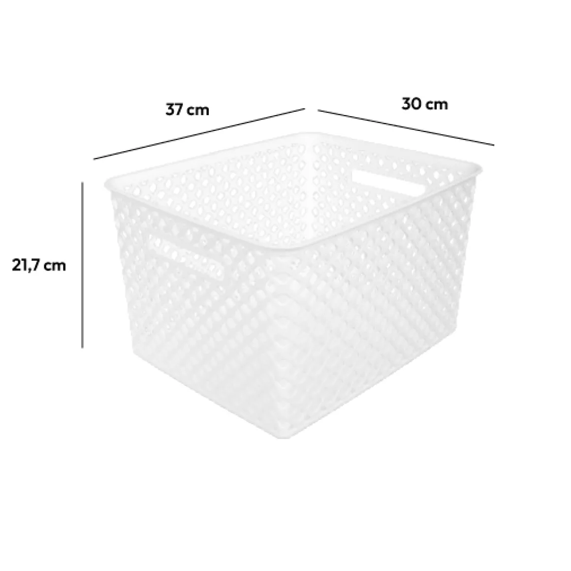 Panier en plastique 19L, Blanc