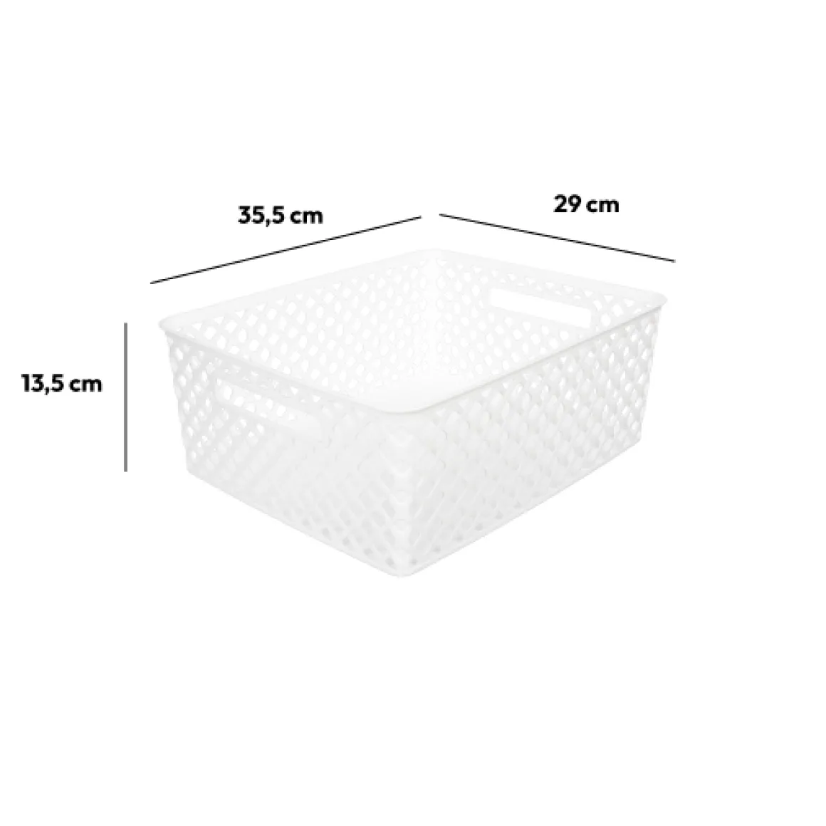 Panier en plastique 11L, Blanc